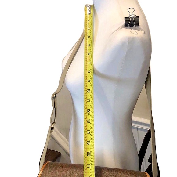 ETRO Red Paisley Crossbody Messenger Shoulder Bag Leather Coated Canvas ITALY - Picture 15 of 17